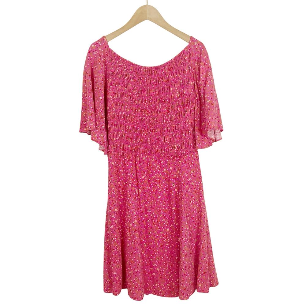 Free People Florence Mini Dress in Pink Floral Combo Size Large - Picture 2 of 9